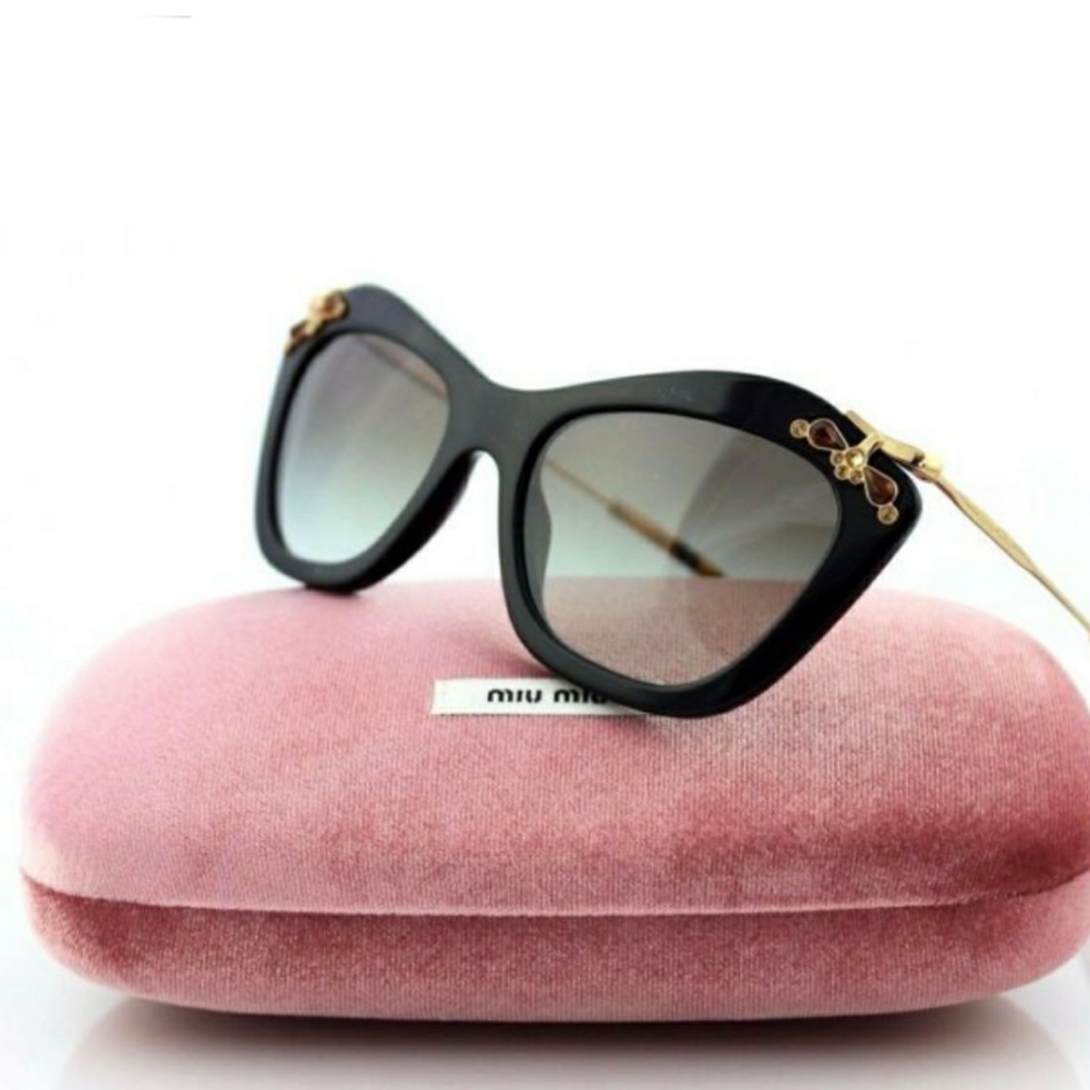 Miu Miu Genuine Black Havana Crystal Sunglasses